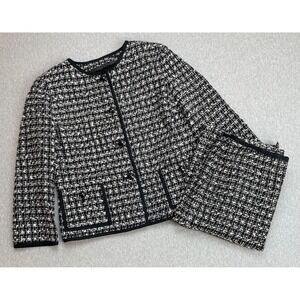 Talbots Skirt Suit Womens 10 Tweed Stretch 4-Button Lined‎ - 2 Pcs